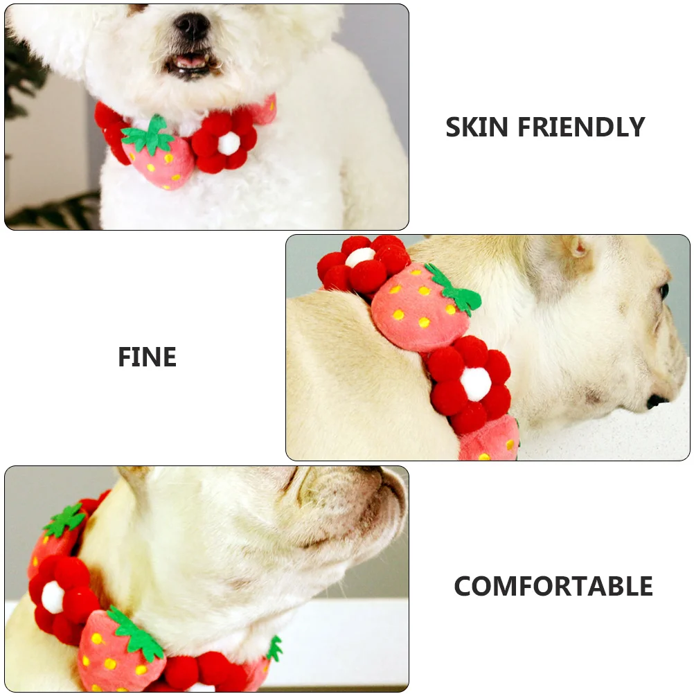 

Flower Strawberry Pattern Pet Collar Comfortable Lightweight Design for Cat Puppy Adjustable Fit Great for Daily Use Holiday