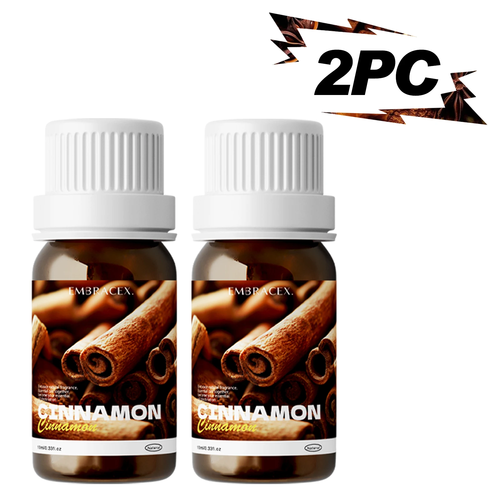 

2PC10ml Essential Oils White Musk Cinnamon Frankincense Peppermint Lemongrass Eucalyptus Rosemary Ginger Patchouli Cedarwood