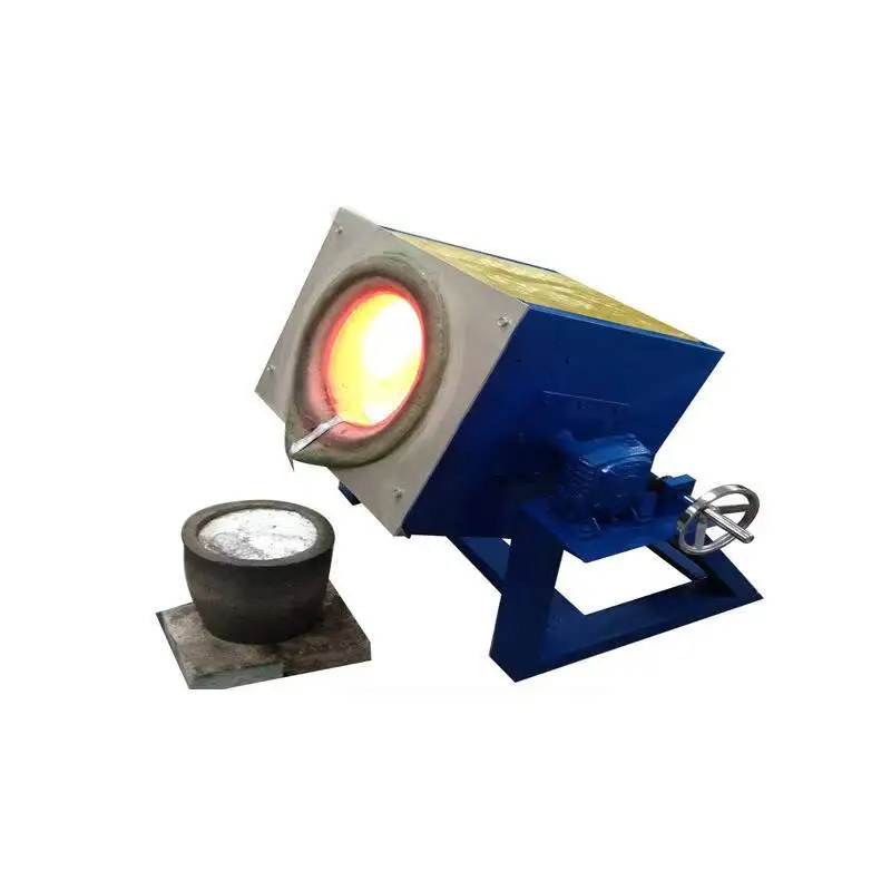 Small Medium Frequency Tilting Aluminum Melting Furnace for Gold Copper