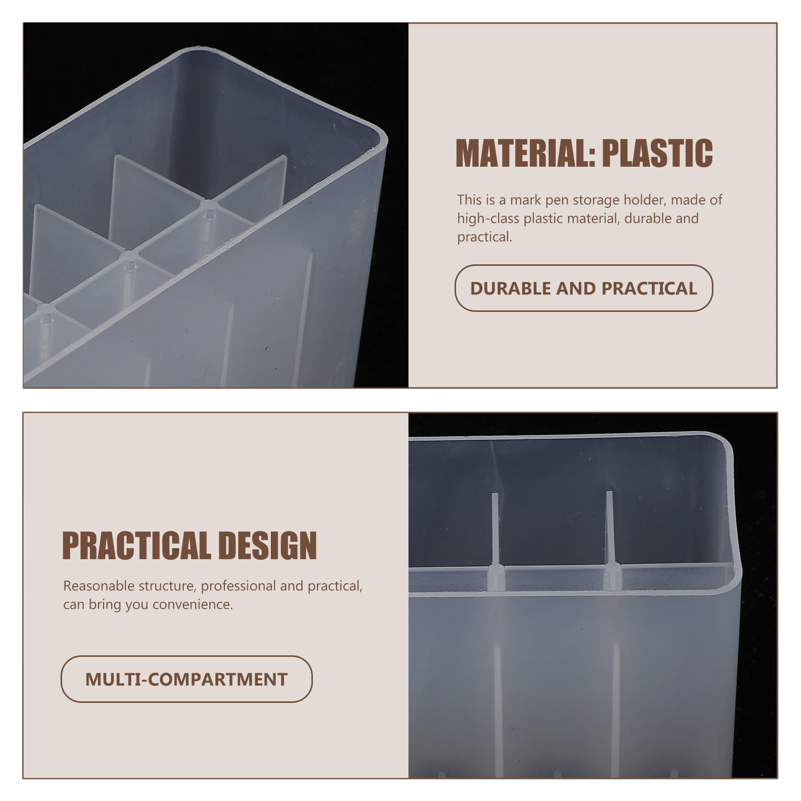 

7pcs Marker Pen Holder Organizer Storage Base Desktop Stationery Stand Plastic Marker Container Desk Sorting Box