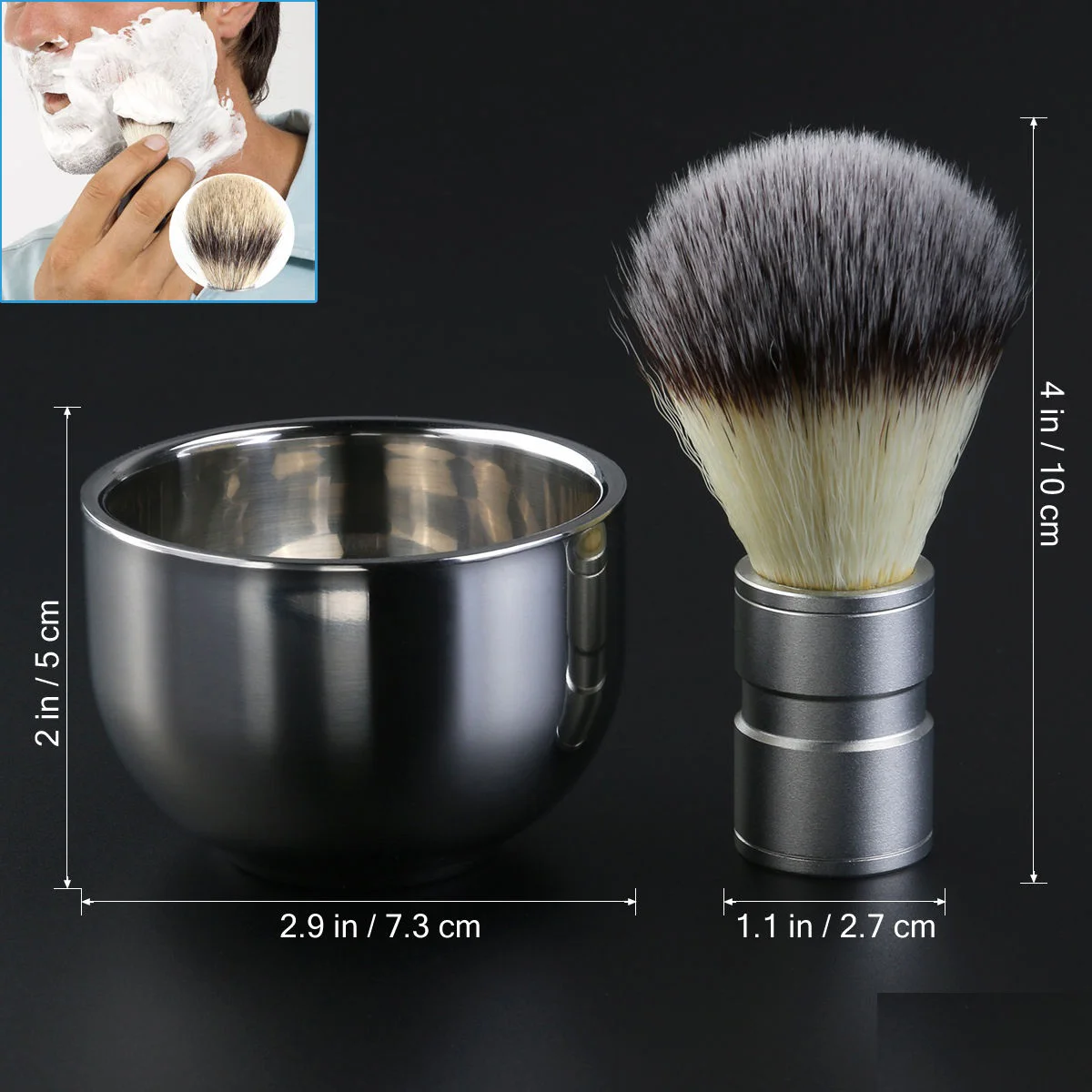 Mugs for Men Shaving Brush and Bowl Shave Soap Cup Badger Hair Heat Insulation Manual