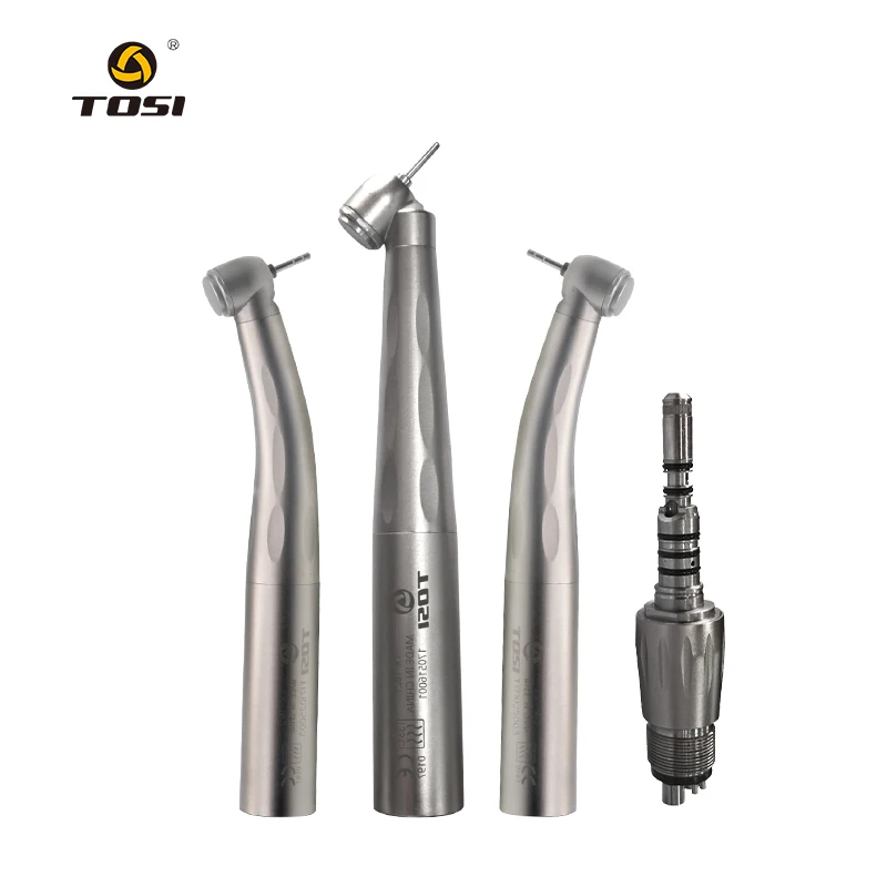 TOSI 45 Degree LED High Speed Handpiece Kavo Connector Standared Head Push Button Handpiece For Dentisty Four Water Spray