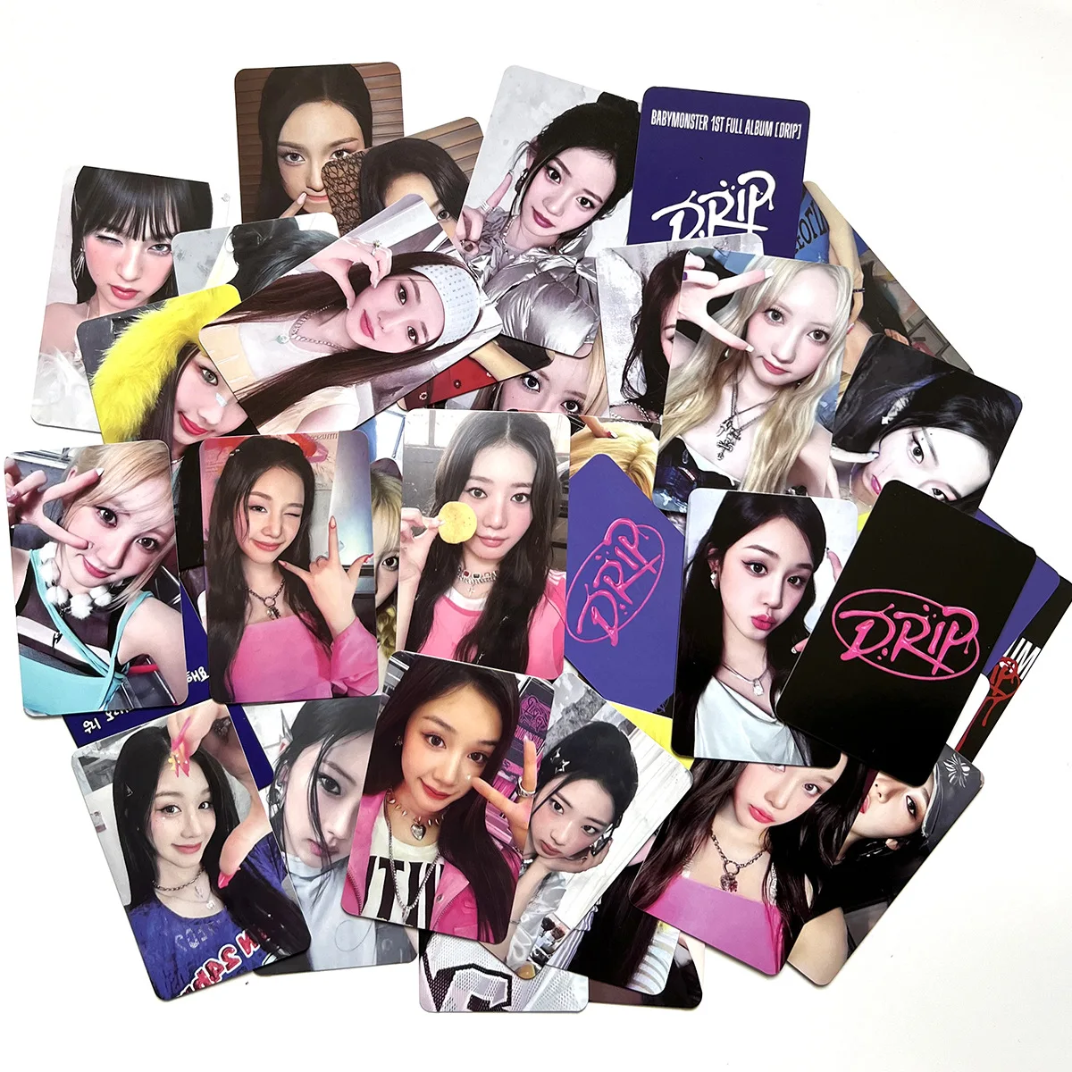 6pcs/set KPOP BABYMONSTER Photocard Drip Album Selfie CARDS ANYEON PHARITA WithMuu K4 Cards HARAM RORA CHIQUITA Fans Collection