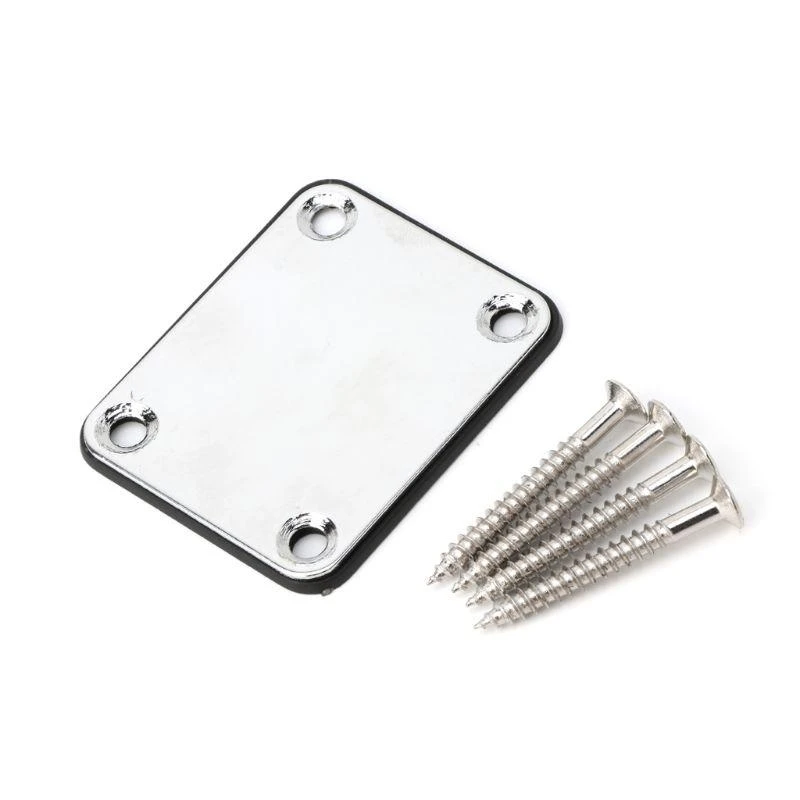 Asymmetric Curved Guitar Neck Joint Plate Back Mounting Plate 4 Holes Screws