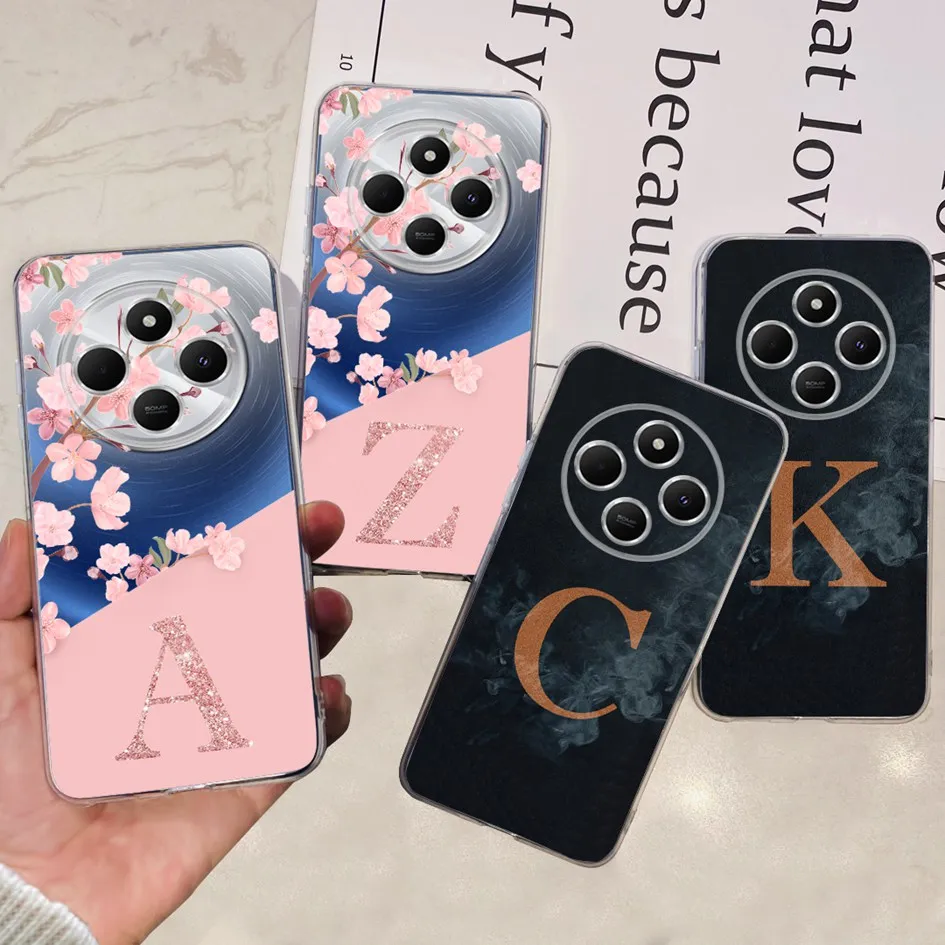 For Xiaomi Redmi 14C Case 2024 Cute Letters Flower Soft Clear Silicone Phone Back Cover For Xiomi Redmi 14C 14 C Redmi14C Fundas