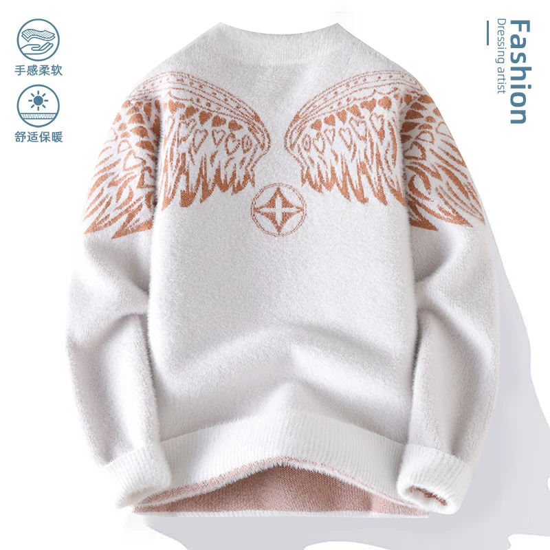 2025年冬トレンド ハイストリート ニットセーター ブランド プレミアム メンズトップ ヒップホップ アンダーカバー 高品質 大きいサイズ 暖かいセーター