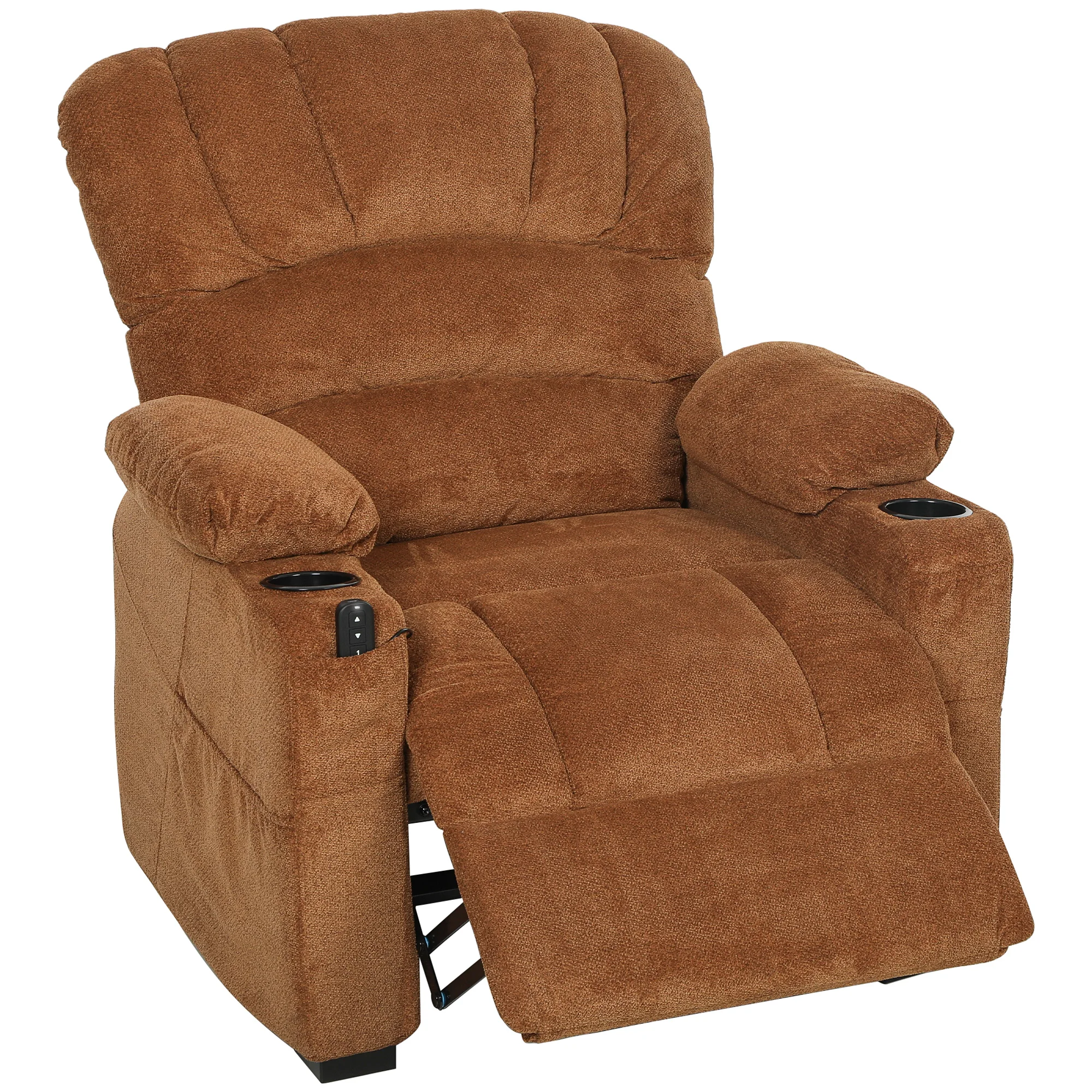 HOMCOM Sillón Relax Reclinable Eléctrico, Sillón Reclinable Silencioso de Terciopelo con Función Memoria