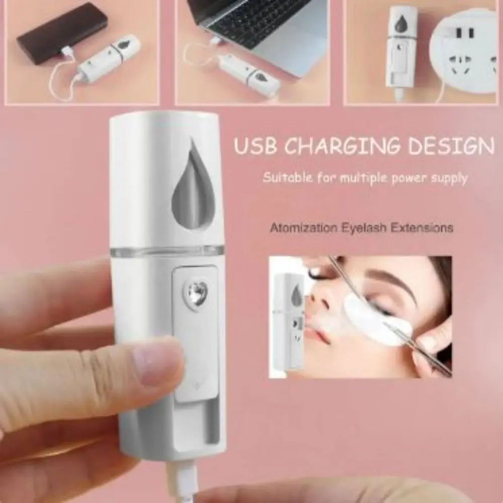 Nano Facial Steamer Mist Spray Eyelash Extensions Cleaning Pores Water SPA Moisturizing Hydrating Face Sprayer USB Rechargeable image 6