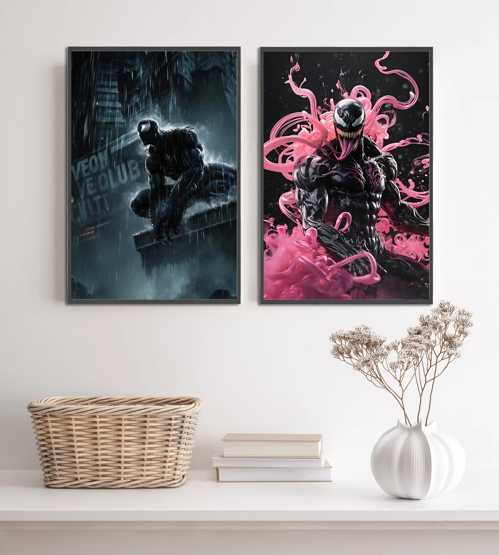 Venom Mavel Anime Self-adhesive Poster Movie Wallpaper Figures HD Home Decoration Painting Spider-Man Wall Art Kid Bedroom Decor