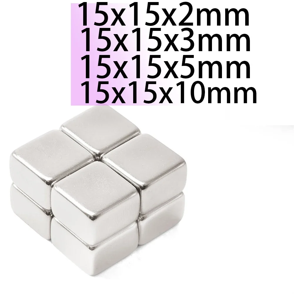 

N35 15x15x2 15x15x3 15x15x5 15x15x10 Rectangle Block Neodymium Block Strong Magnets Industrial Applications Motor Generator