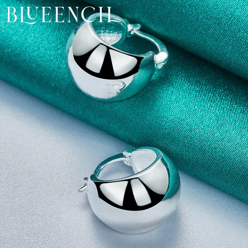 

Blueench 925 Sterling Silver Smooth Round Earrings Ear Clips for Women Wedding Party Fashion Fine Jewelry