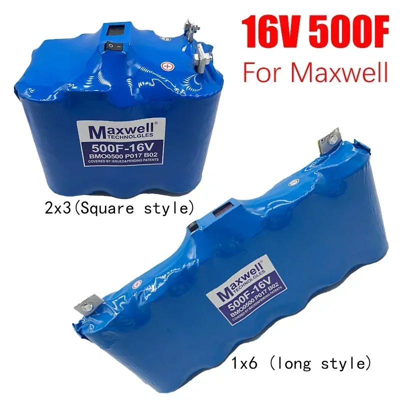 3.5KG Maxwell Super Farad Capacitor 16V500F for automotive rectifier 2.7V3000Faudio capacitor with balance plate voltage display