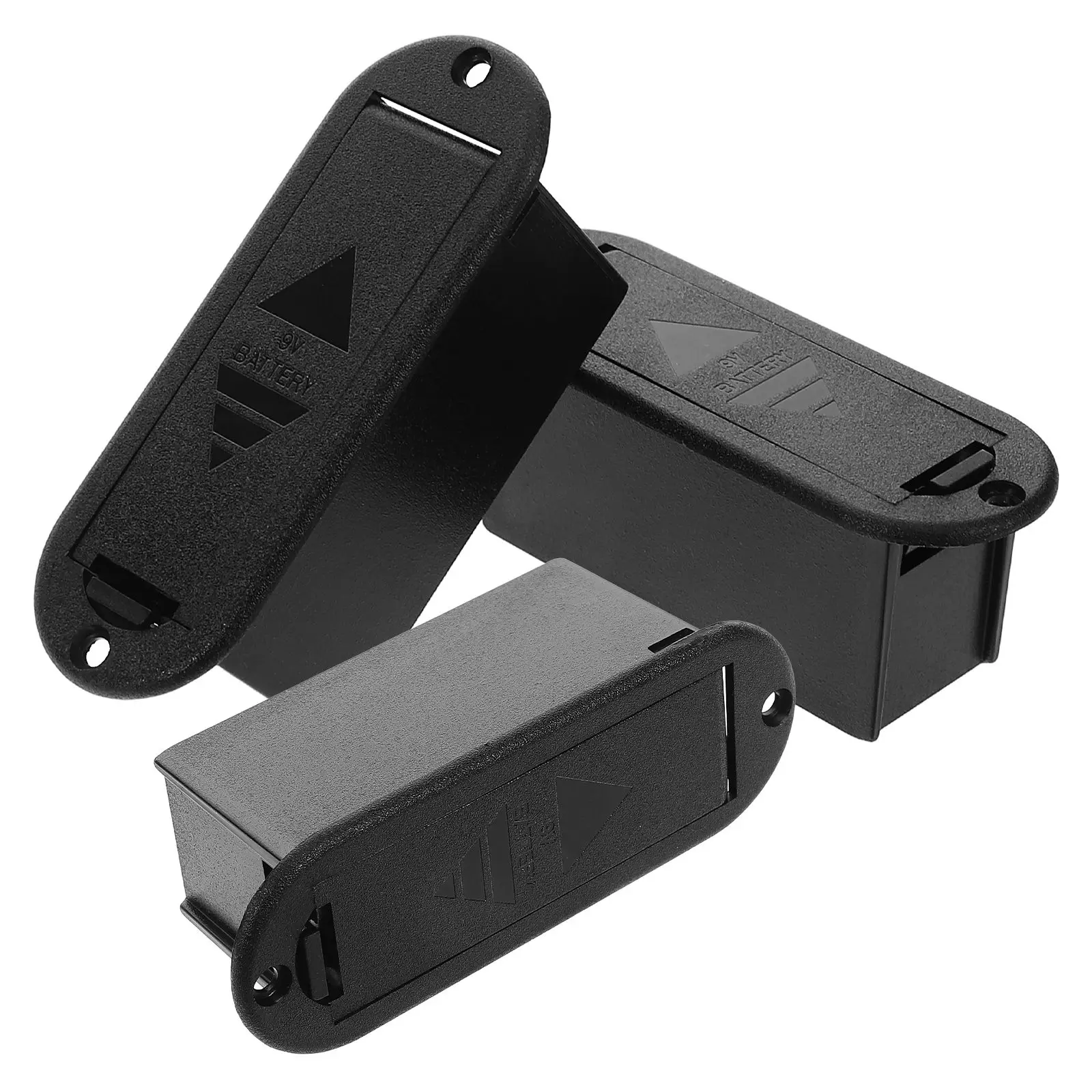 

3pcs Guitar Accessories 9V Active Pickup Box Case with Sponge for Electric Bass Starter Kit Black Plastic