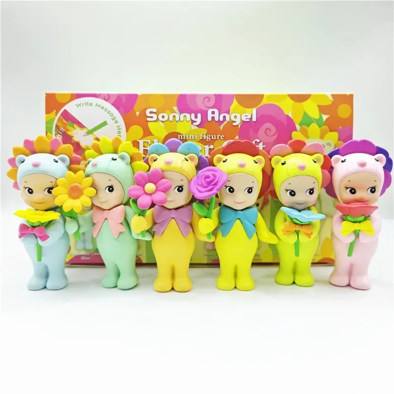 Hot Sonny Angel Flower Gift Series Blind Box Anime Figures Ornaments Cute Dolls Fans Mini Anime Figure Christmas Birthday Gift