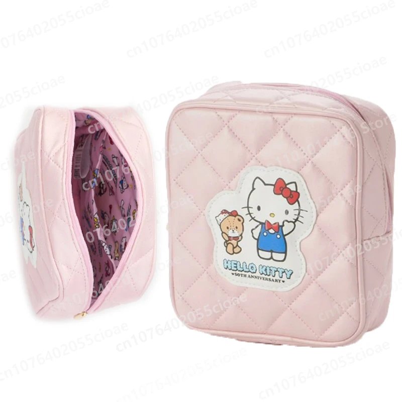 Sac de rangement pour rouge à lèvres pour femmes, trousse de maquillage à carreaux, rose, mignon, mignon