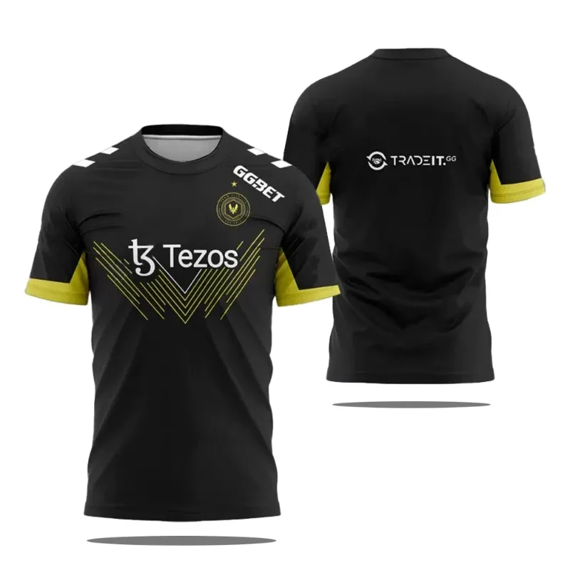 2024 New Esports Team Vitality Jersey T-shirt CSGO LOL COD Games Uniform Men T Shirt Sports Contest Training Breathable Boy Tops