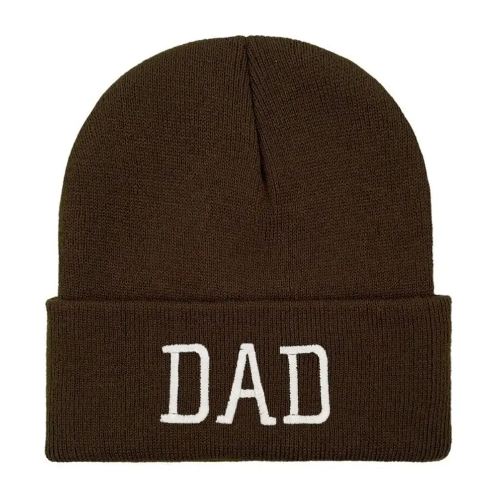 Minimal Parent Matching MOM DAD Beanie Hat Cuffed Style Soft Winter Skull Cap Stretchable Cold Weather Headwear Couple Gift