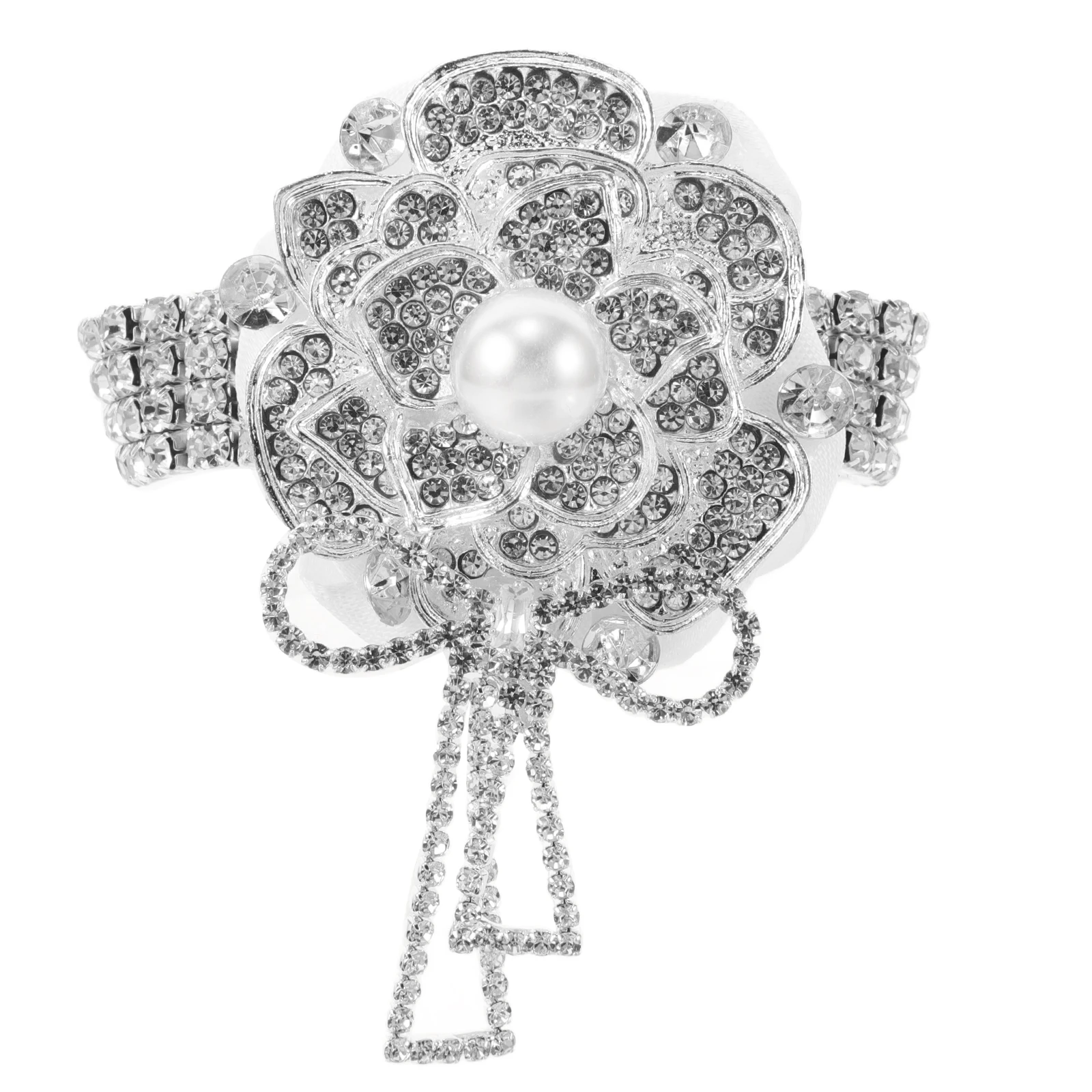 

Wrist Flower Rhinestones Bridal Hand Wristlet Wrist Corsage Corsage For Prom Prom Supplies Elegant White Necklace