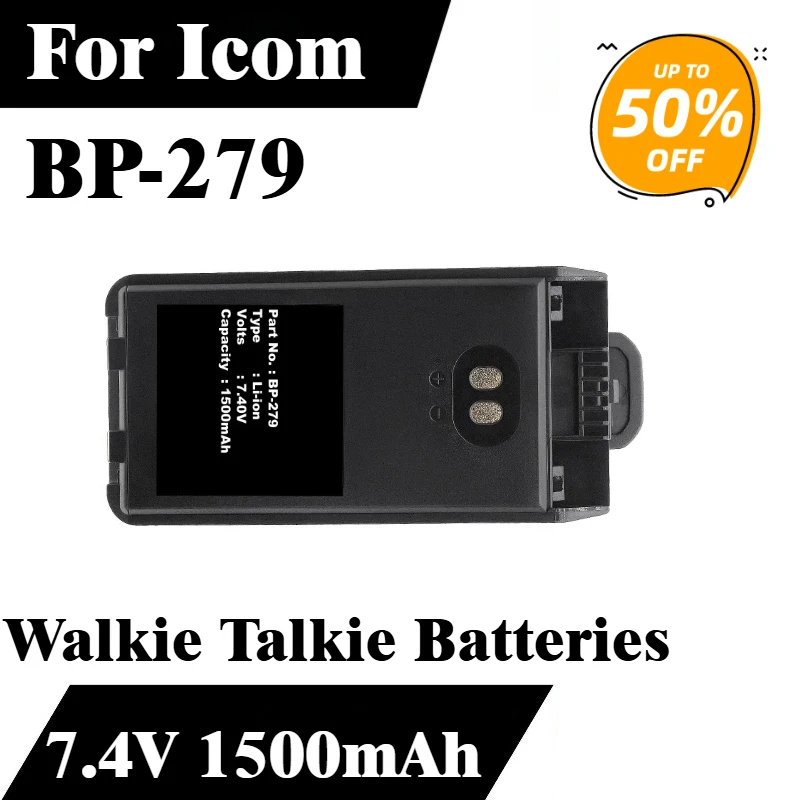 

Battery 7.4V 1500mAh BP-279 for Icom BP-280 IC-F1000D F1000S F1000T F2000 F2000D F2000S F2000T Walkie Talkie NewHigh Quality
