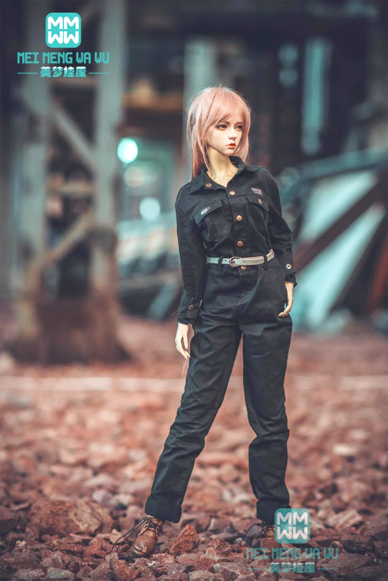 Fits 60cm BJD doll clothes Girl Boys 1/3 BJD Fashionable and handsome one-piece tooling uniform