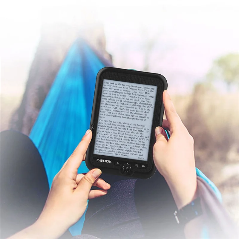 ABVO-EBOOK Reader Eink 6 بوصة Ereader 600 X 800 دقة عرض 300 ديسيبل متوحد الخواص غطاء أزرق (أسود 8G)