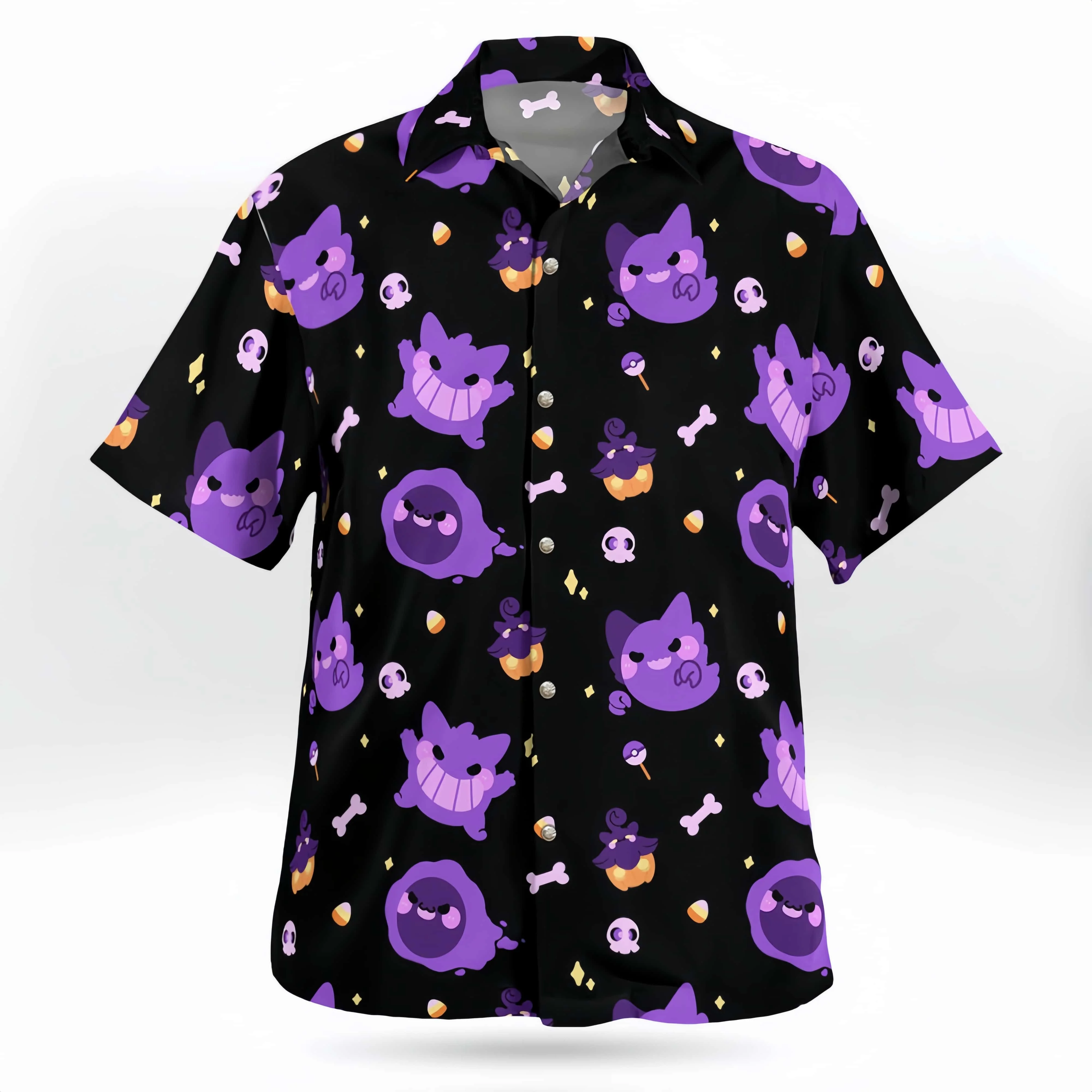 Sommer 2026 Neu Pokémon Button-Up Hawaii-Hemd für Herren und Damen – Lässiges, schnell trocknendes Strand-T-Shirt mit kurzen Ärmeln für Kinder – Detail 6