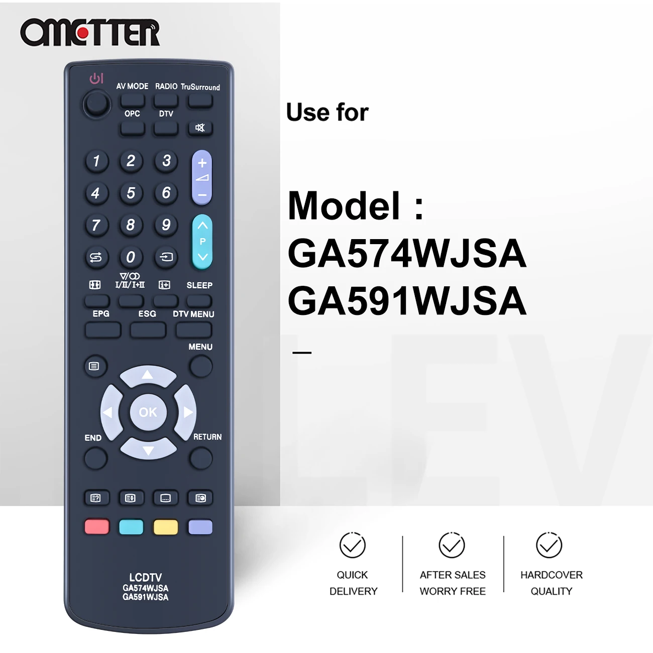 New GA574WJSA GA591WJSA Fit for Sharp TV Remote Control LC-26AD5E-BK LC32AD5E LC-32DH65E LC-32WD1E LC-32WT1E