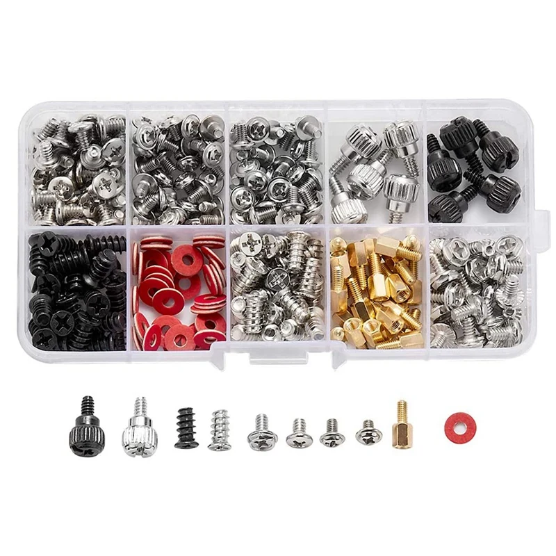 280PCS Computer Screw Standoffs Set Kit M3 M3.5 M5 Screw For Hard Drive Computer Case Motherboard Fan Power Image