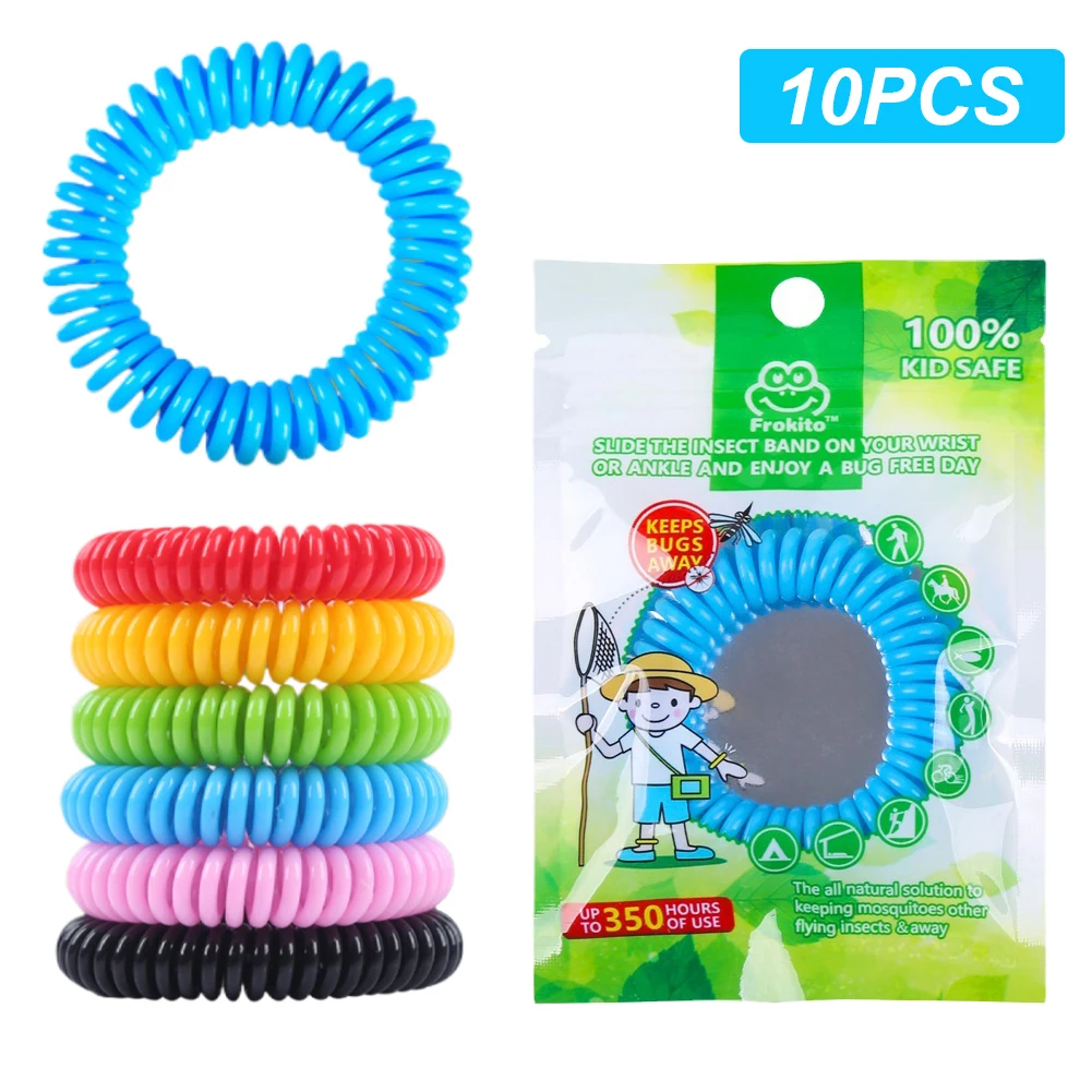 10 Pack Mosquito Repellent Bracelets Natural Mosquito Repellent DEET-Free Waterproof Mosquito Bracelet for Adults Kids