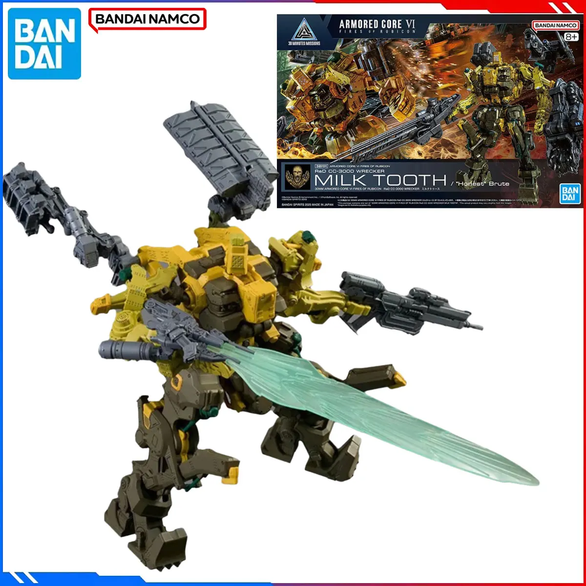 Bandai – figurines blindées originales, 6 modèles, 30MM, 1/144, Anime, dents de lait, modèle d'action, jouets, cadeau pour enfants