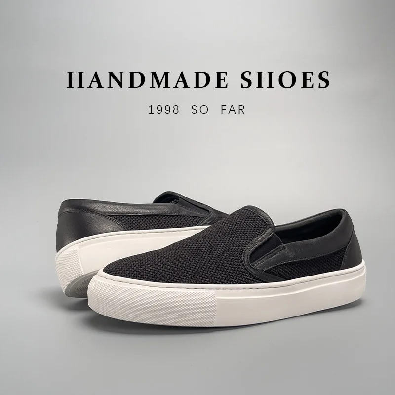 Nieuwe Chinese versie Canvas Ademend Lichtgewicht Casual Veelzijdig Paar Mannen Gedragen Luie Voet Loafer Comfortabele Platte Wandelschoenen