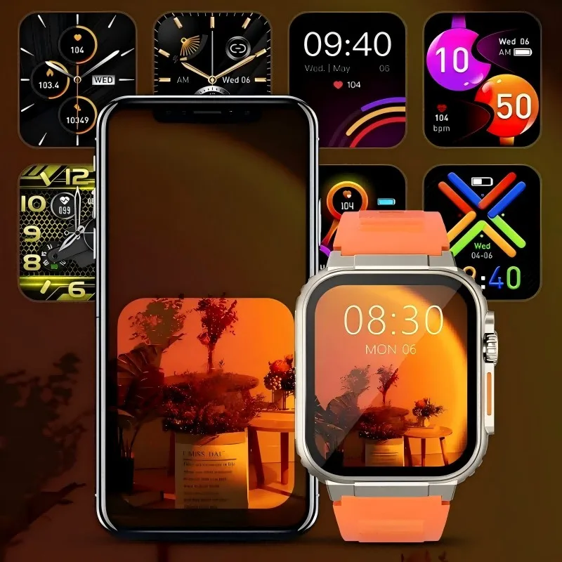 

A70 Smart Watch 1.96 Inch Bluetooth Calls Local Music Recording Function IP68 Waterproof Message Reminder Sports Smartwatch