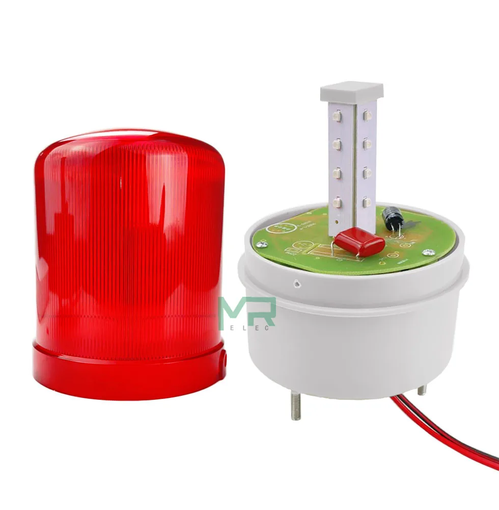 LED-1101 With voice Rotating rotary LED strobe Alarm Lamp light siren yellow blue red green LED warning light  12V 24V 110V 220V