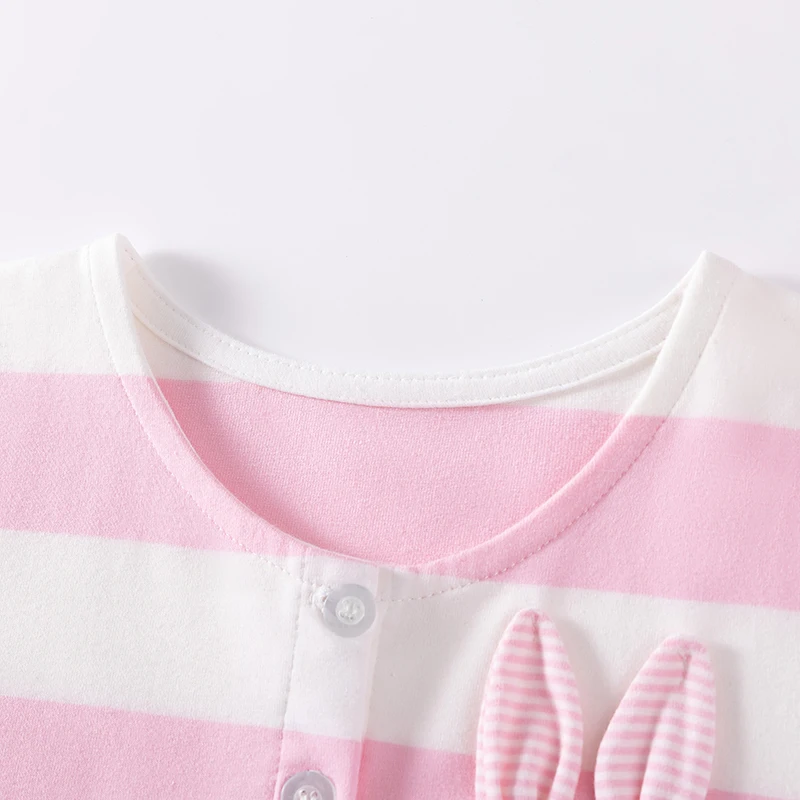 ملابس أطفال من Little maven، فستان بأكمام طويلة، فستان بناتي لطيف على شكل أرانب كرتونية، أزياء قطنية للخريف #3