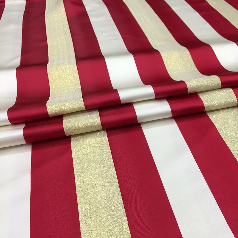 Jacquard Brocade Fabric Striped Bronzing Material Spring Summer Cheongsam Skirt Clothing Diy Sewing Fabrics Cloth