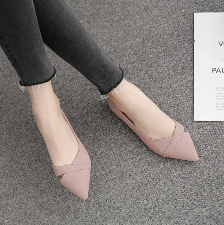 Fashion Casual Flat Shoes Woman New Summer Breathable Comfortable Soft-soled Single Pointed Toe Shallow 2024