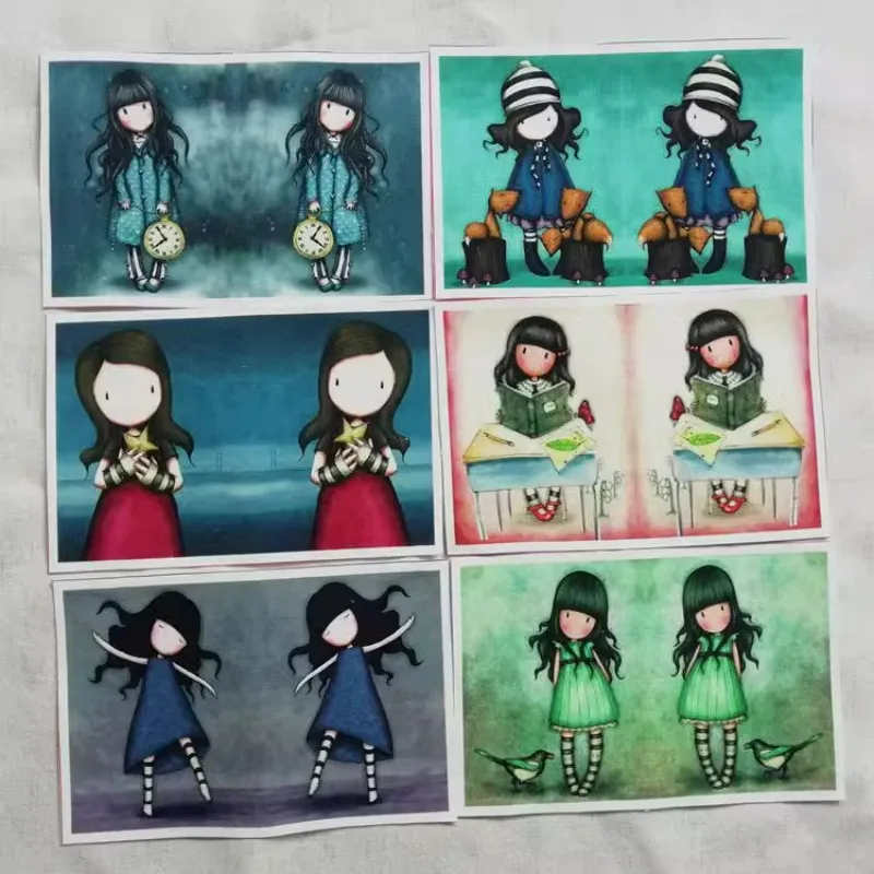 13X20.5cm Lovely Girl Patchwork Cotton Canvas Fabric Cartoon for DIY Sewing & Quilting Purse Book Cover Home Decoration Material