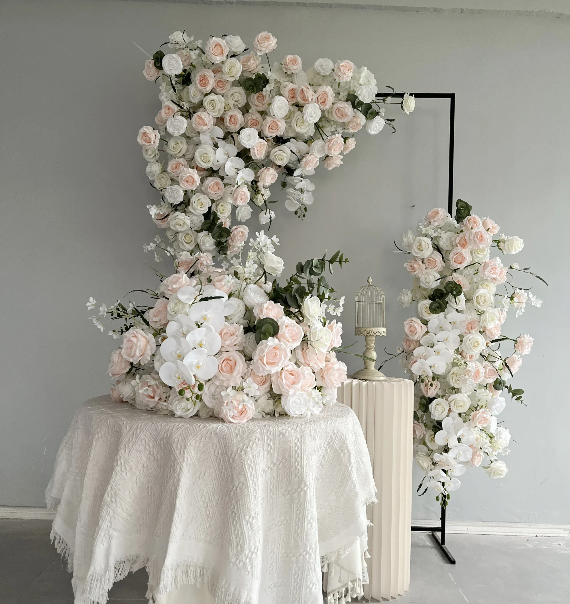 

Wedding Party Decoration Table Centerpiece Pink Flowers Ball Fake Rose Flowers Aisle Runner Event Arch Backdrop Decoration HOT S
