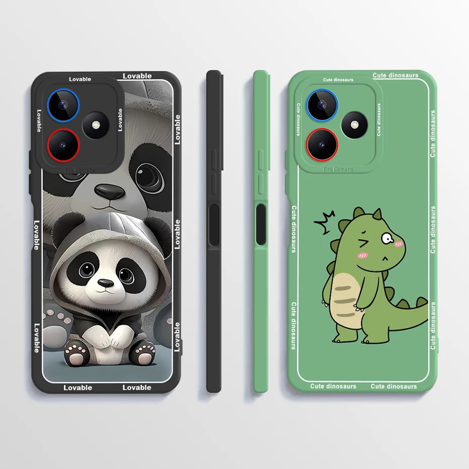 For Realme C53 Realme C51 Case RMX3760 RMX3830 Panda Cover Liquid Soft Silicone Phone Case For Oppo Realme C53 2023 C 53 51 Capa