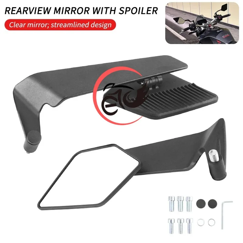 

Espejo retrovisor para motocicleta, espejos retrovisores para ciclomotores, espejo retrovisor CNC, ala fija, 2 piezas universal