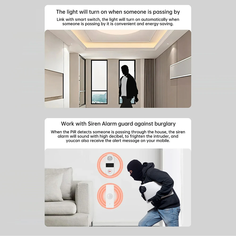 Tuya Smart Motion Sensor ZigBee/WIFI Human Motion Detector Presence Sensor APP Control Security Protection For Alexa Google Home