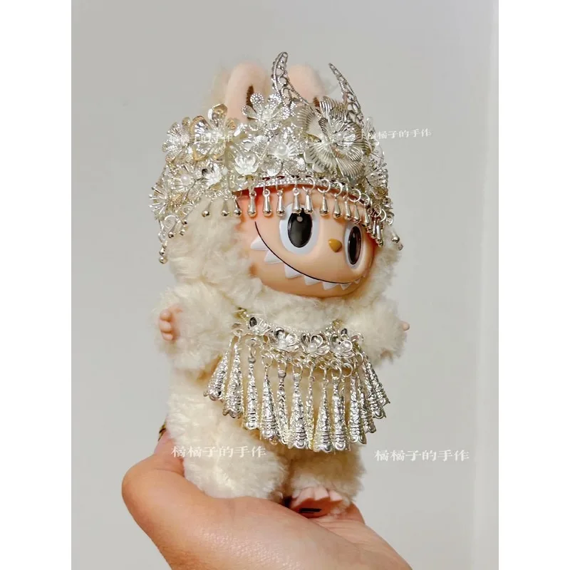 Para ropa de bebé Labubu Miao, accesorios de ropa de bebé, ropa para sentarse de segunda generación, POP MART, periférico de caja ciega