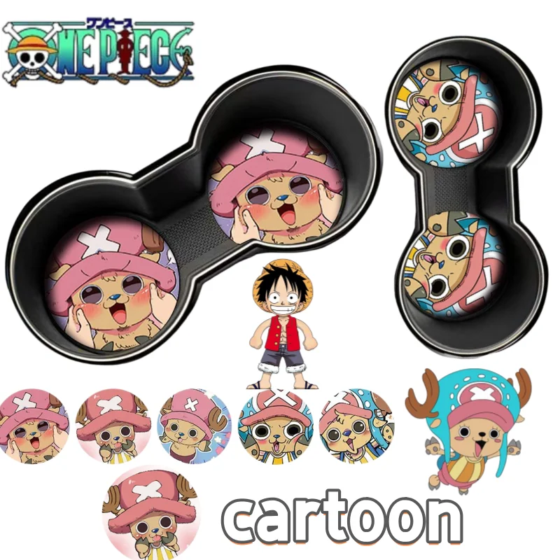 

New creative One Piece soda cup coaster, high-value, stylish, high-temperature resistant, cute tomyChopper cartoon car cup mat