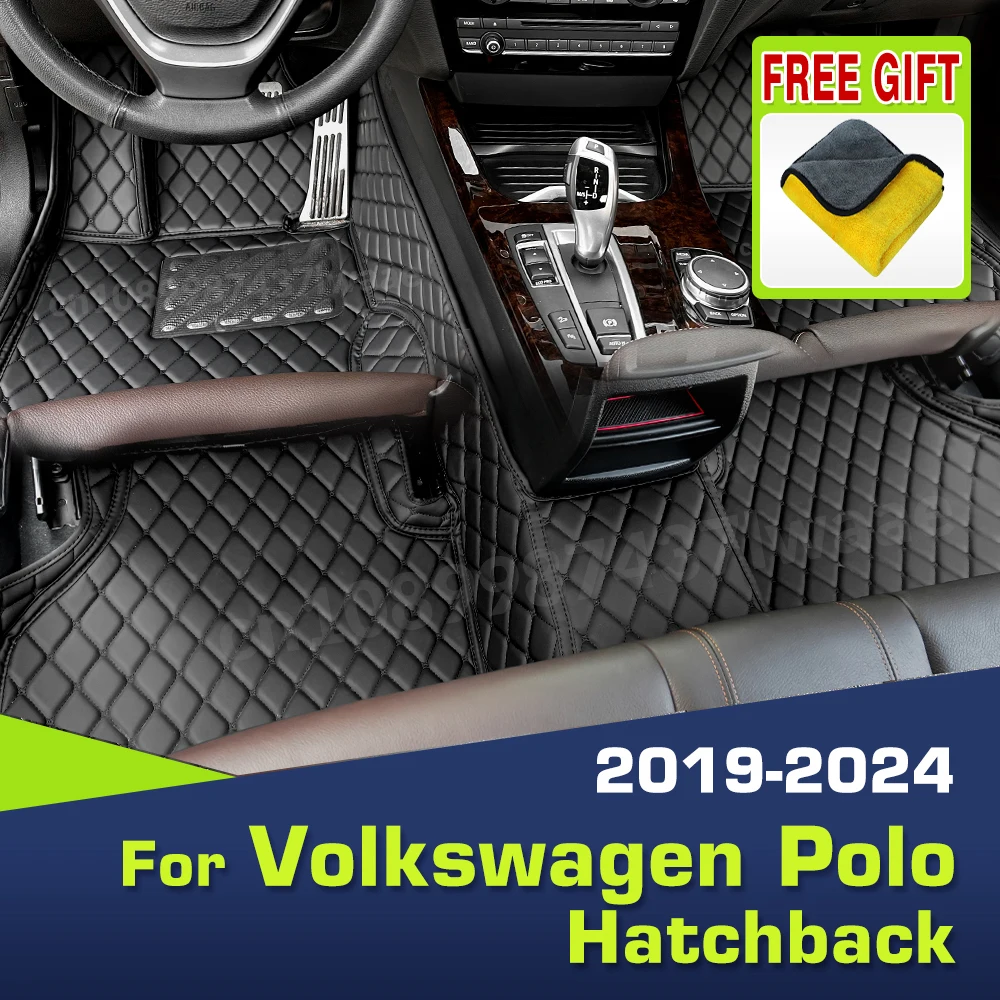 

Автомобильные коврики для VW Volkswagen Polo Hatchback 2019 2020 2021 2022 2023 2024, пользовательские подушечки для ног, ковер, аксессуары для интерьера