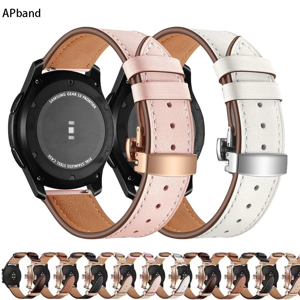 20mm 22mm Leather Band For Samsung Galaxy watch 5/pro 4 Classic/Active 2/3/42mm/46mm bracelet Huawei GT/2/3 Pro Galaxy 4 5 strap