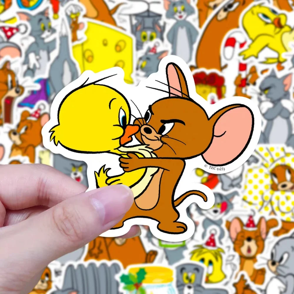 50 個本物のトムとジェリーステッカー漫画スクラップブックステッカー水ボトルギター文具装飾デカール女の子のおもちゃギフト