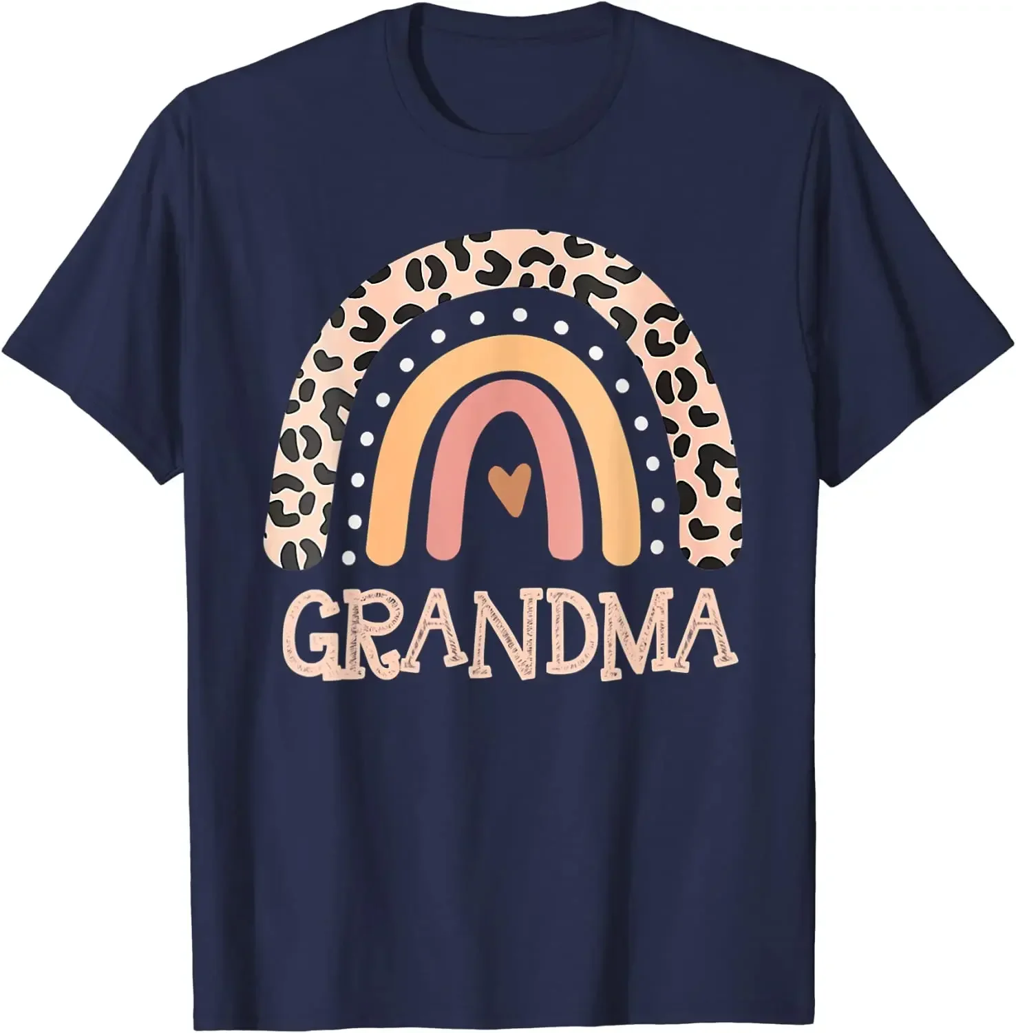 Grandma Life Leopard Rainbow Cheetah Print Grandma Graphic T-Shirt