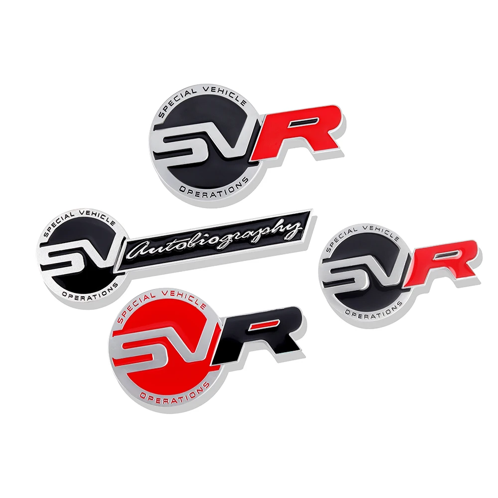 New Red Black SV SVR Emblem Car body Badge Logo Sticker Accessorie For Land Rover Range Rover SVR Evoque Defender Car Styling