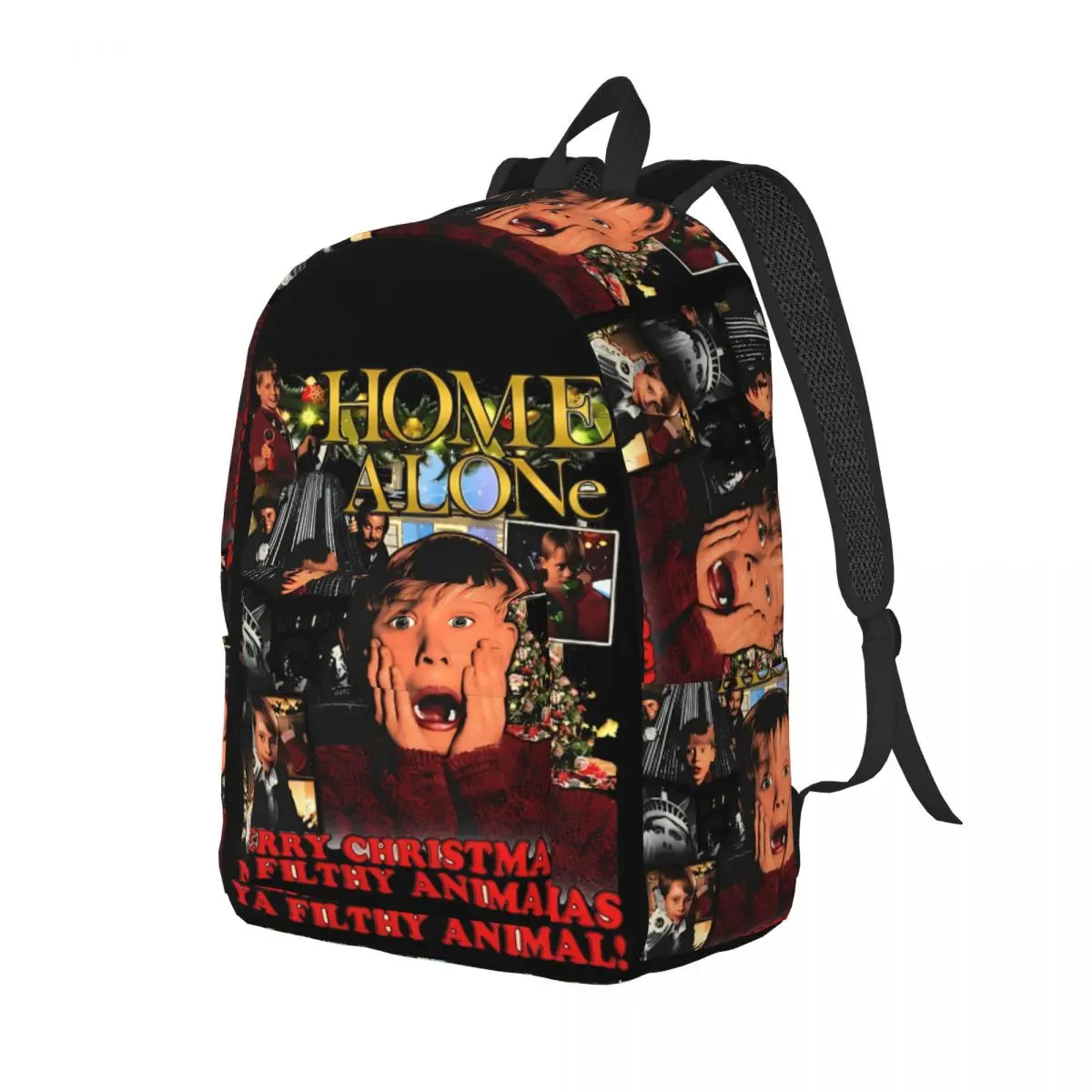 Home Alone Merry Christmas Casual Backpack Sports Student Work Kevin Comedy Daypack for Men Women Laptop Shoulder Bag