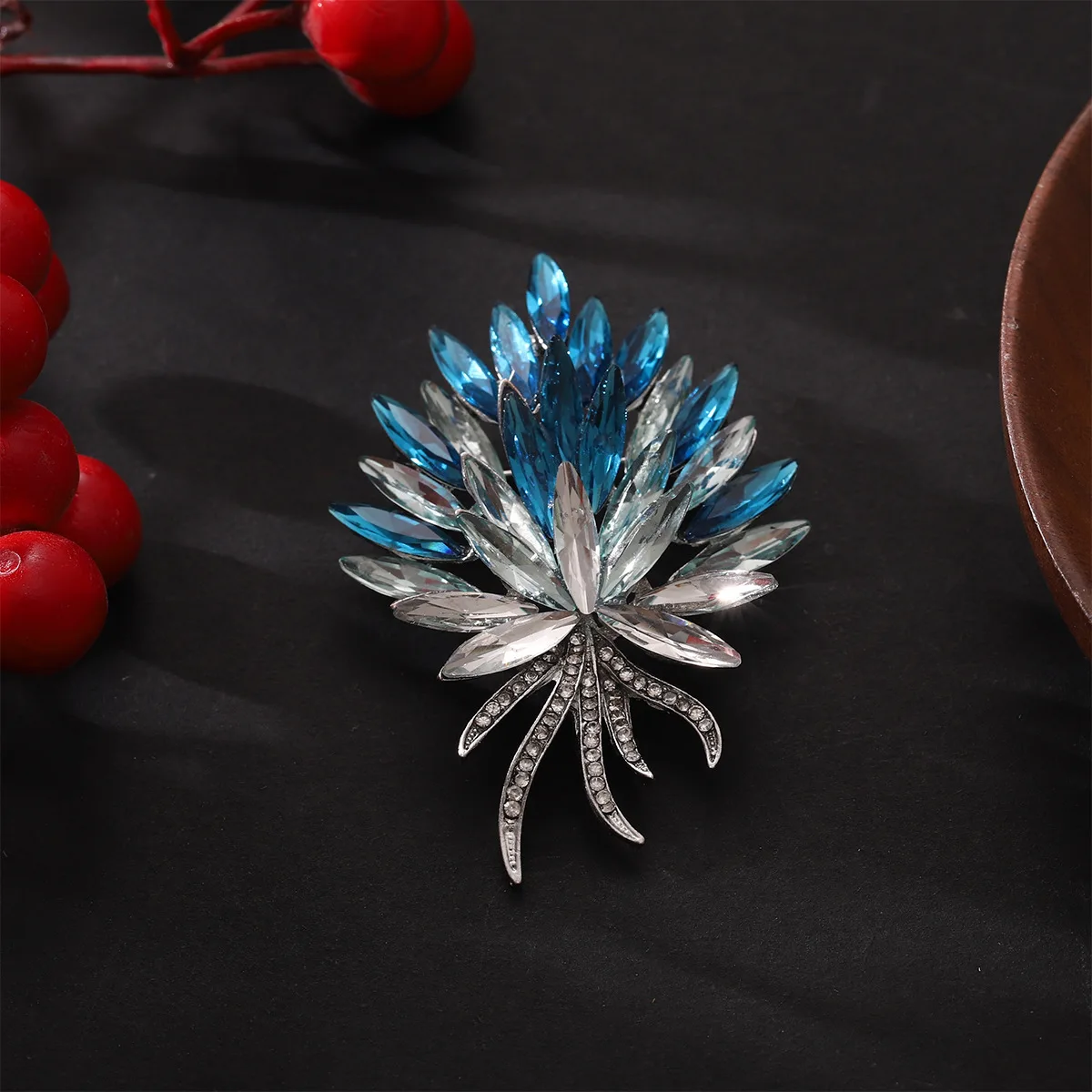Fashion Crystal Wheat Flower Brooches For Women Unisex Elegant Exquisite Rhinestone Bouquet Brooch Pin Office Party Jewelry Gift view 2